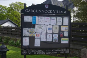 Gargunnock Noticeboard erected to celebrate the Queen's platinum jubilee