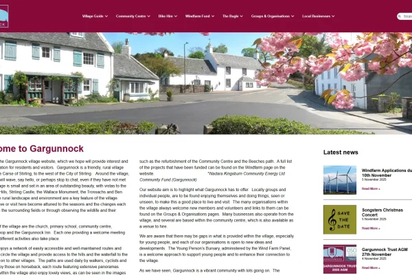 image showing the home page of the website